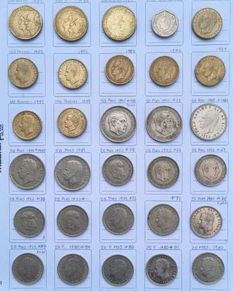 Lotto 44 Pesetas Spagna con 7 Rarità .