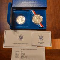 Liberty Silver Dollar+Half dollar in cofanetto