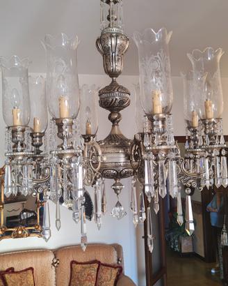Lampadario Vintage  con Cristalli  BACCARAT