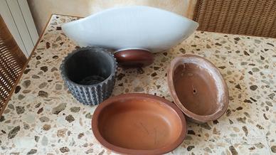 Vasi in terracotta pz 3, omaggio portapane bianco