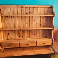 Credenza, piattaia da appendere rustica in legno