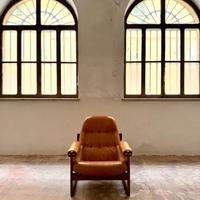 Percival Lafer, cognac armchair, MP -173, Brazil