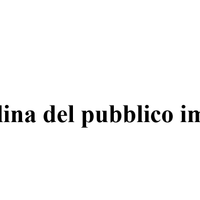 DISPENSA DISCIPLINA DEL PUBBLICO IMPIEGO