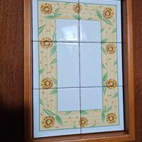 Vassoio in legno e ceramica mis 32X23 
