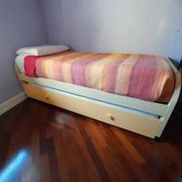 Struttura letto singola con letto estraibile 