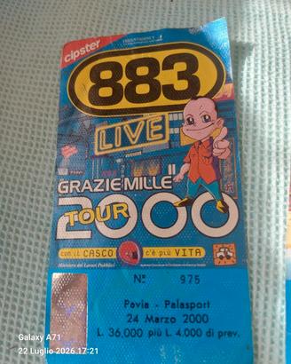 collezionismo lotto 3 biglietti originali dei 883 