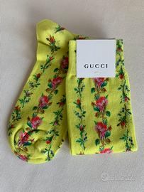 Calze Gucci Long Roserie Socks Citron rose M New
