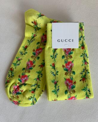 Calze Gucci Long Roserie Socks Citron rose M New