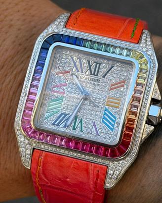 Cartier Santos 100 L Raimbow .. negoziante !!!!