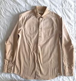 Camicia da uomo beige PAOLO PECORA, Tg 40