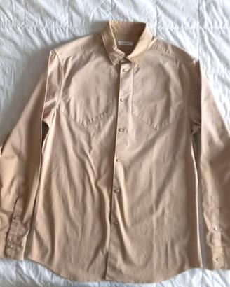 Camicia da uomo beige PAOLO PECORA, Tg 40