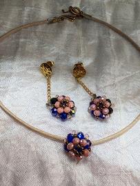 set girocollo/collana e orecchini fatti a mano