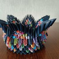 Cestino in carta reciclara in 3 d fatto a mano
