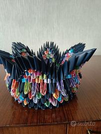 Cestino in carta reciclara in 3 d fatto a mano