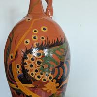 Grande brocca siciliana in Terracotta dipinta mano