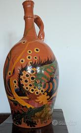 Grande brocca siciliana in Terracotta dipinta mano