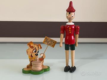 Portadentini Bartolucci cane + Pinocchio in legno