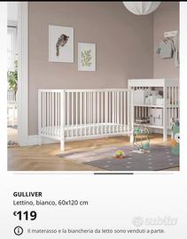 Lettino ikea con materasso e traversine