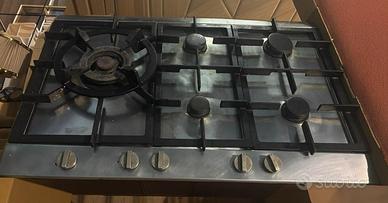 Piano Cottura a Gas, 5 Fuochi, Acciaio Inox