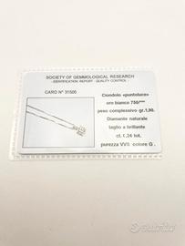 Collana oro 18KT diamante 0.24; VVS G