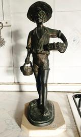 Statua di pescatore antica perfetta anni 60.