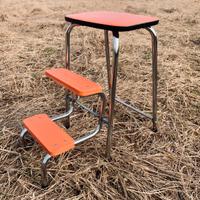 Sgabello Arancione da Cucina con scaletta - 1970