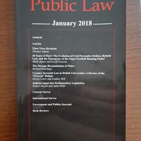 Rivista Public Law - Gennaio 2018 - Sweet & Maxwel
