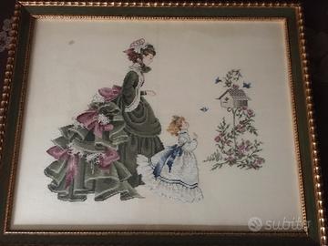 Quadro punto croce 46hx56 incorniciato