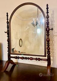 Specchio antico girevole in noce fine 800'