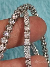 Set Tennis collana e bracciale d'argento