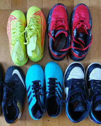 Scarpe da calcio, calcetto, basket 