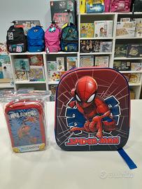 Zaino asilo spidernan 3d × astuccio completo 