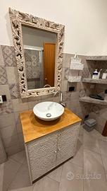 Mobile Bagno Etnico Shabby Chic con Lavabo