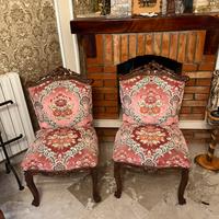 Coppia di poltrone d'epoca intagliate Luigi XV