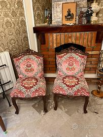Coppia di poltrone d'epoca intagliate Luigi XV