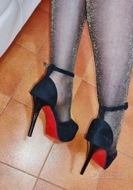 Scarpe  tacchi alti  nuovi nero rosso  sandali 