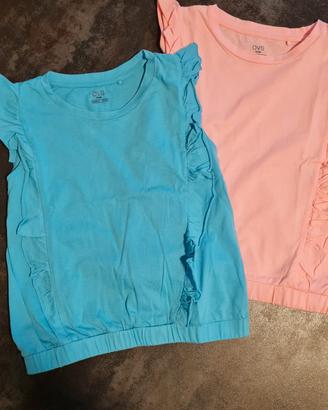 Coppia di t-shirt bambina 7 anni 