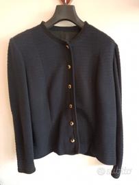 Giacca da donna nera con bottoni d'orati