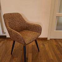 Poltroncina imbottita tessuto nabuk effetto vintag