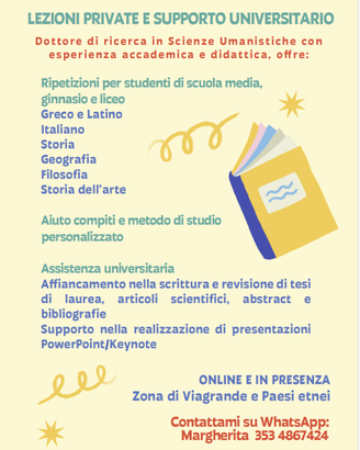 LEZIONI PRIVATE E SUPPORTO UNIVERISTARIO
