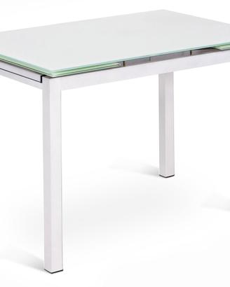 Tavolo allungabile vetro temperato bianco