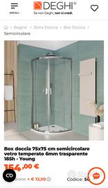 Box semicircolare 75x75 altezza 1,85