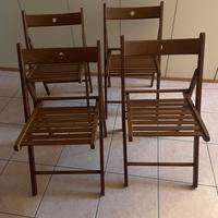 4 sedie Ikea pieghevoli Terje marroni in legno