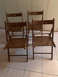 4 sedie Ikea pieghevoli Terje marroni in legno