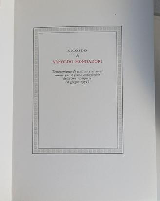 libro "Ricordo di Arnoldo Mondadori"
