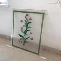 Vetro artisico con cornice per inserimento a muro