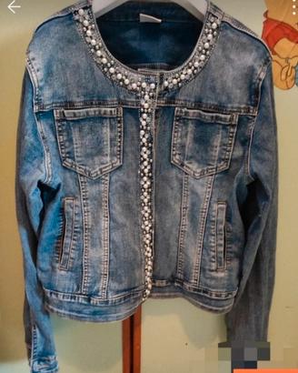  Giacca jeans con perline