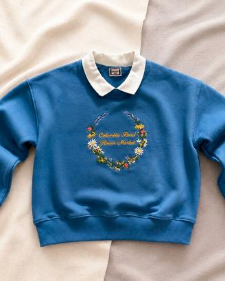 Felpa vintage bambino Scout con ricamo floreale –