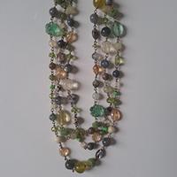 Collana con argento  dorato con pietre dure