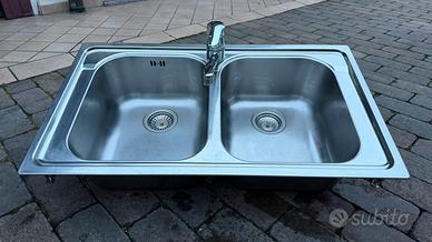 Lavello da cucina Franke acciaio 86x50 + rubinetto